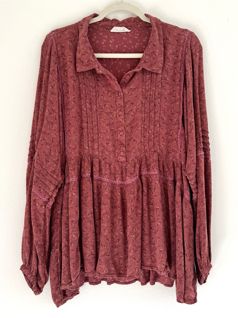 Lucky Brand Long Sleeve Top Babydoll Henley